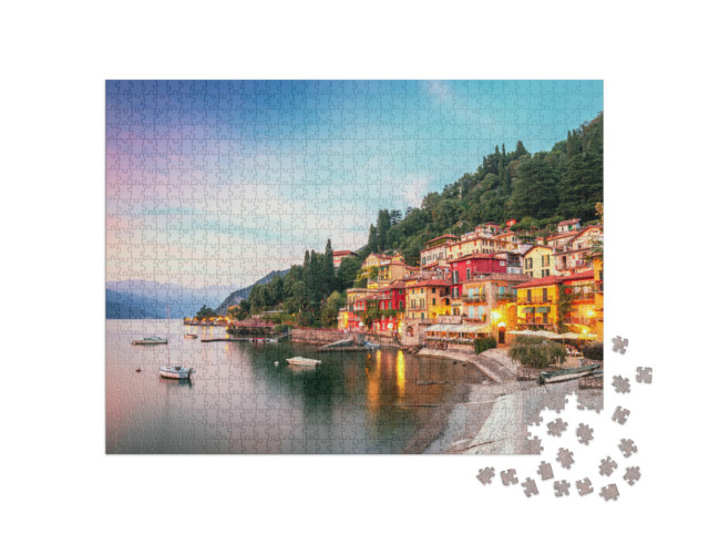 Puzzel 1000 stukjes „Betoverend Varenna aan het Comomeer, Italië“