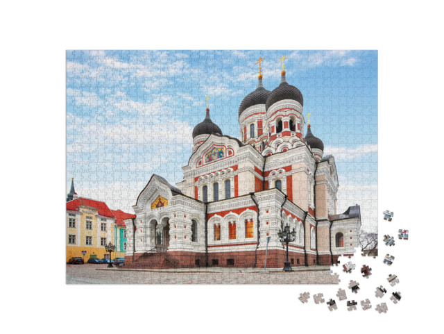 Puzzel 1000 stukjes „Alexander Nevski Kathedraal in de oude binnenstad van Tallinn, Estland“