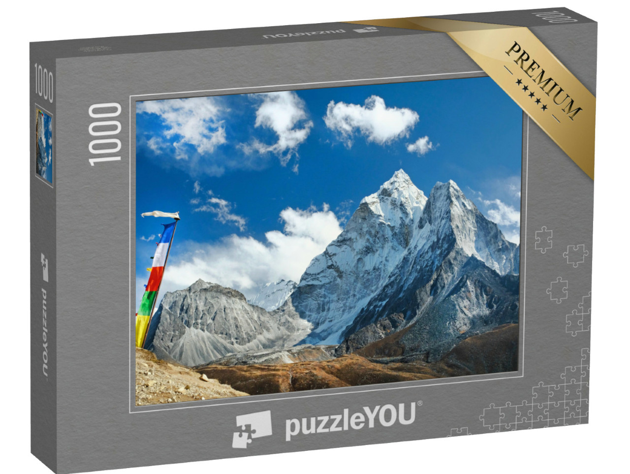 Puzzel 1000 stukjes „Ama Dablam op weg naar het basiskamp van Everest, Nepal“