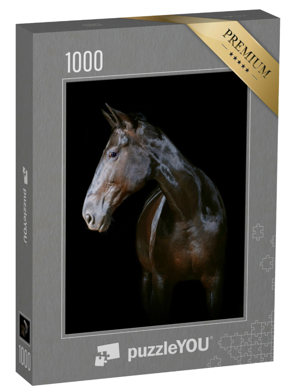 Puzzel 1000 stukjes „Donker paard“