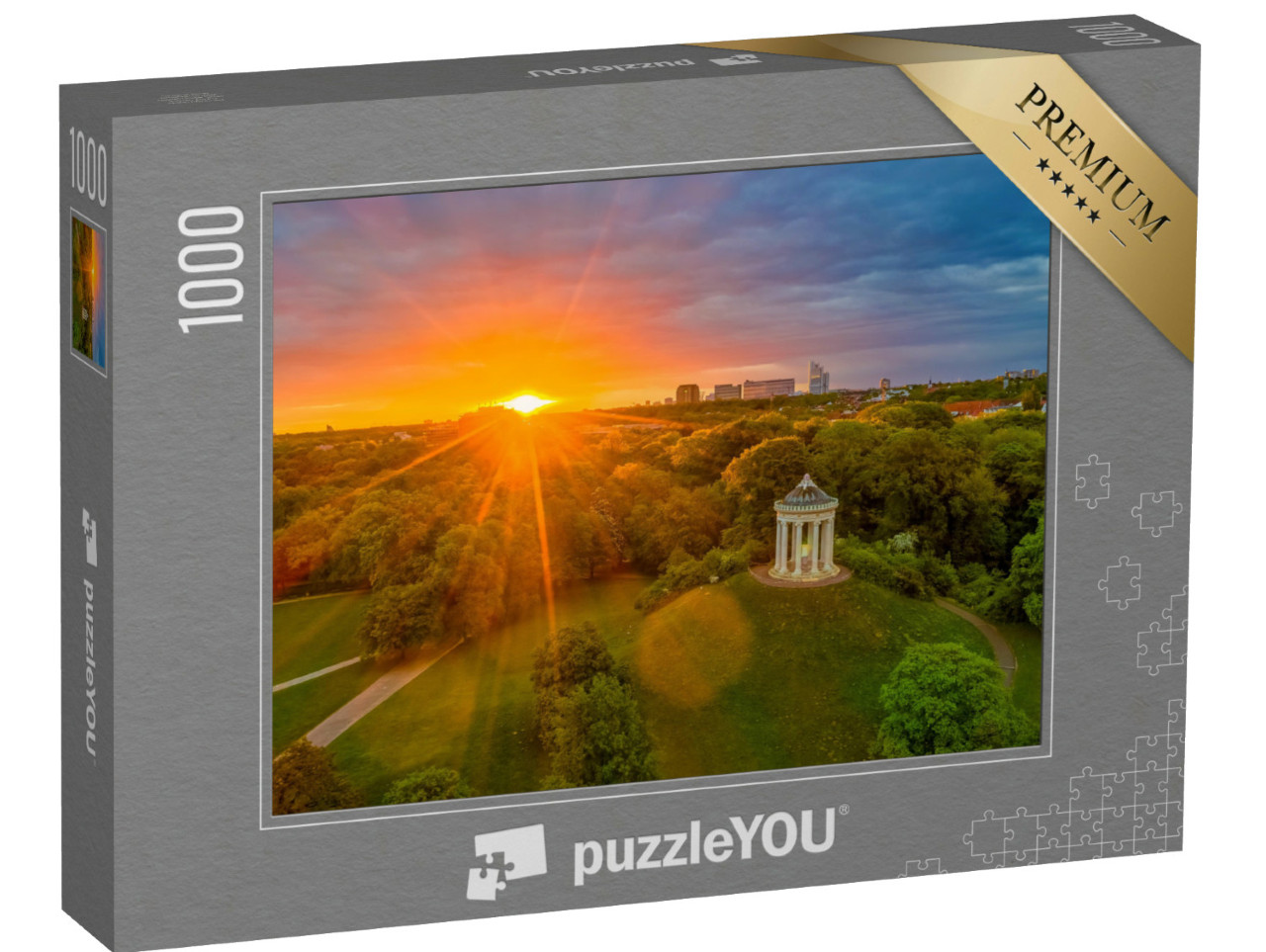 Puzzel 1000 stukjes „Monopteros Tempel in de Engelse Tuin in München, Duitsland“