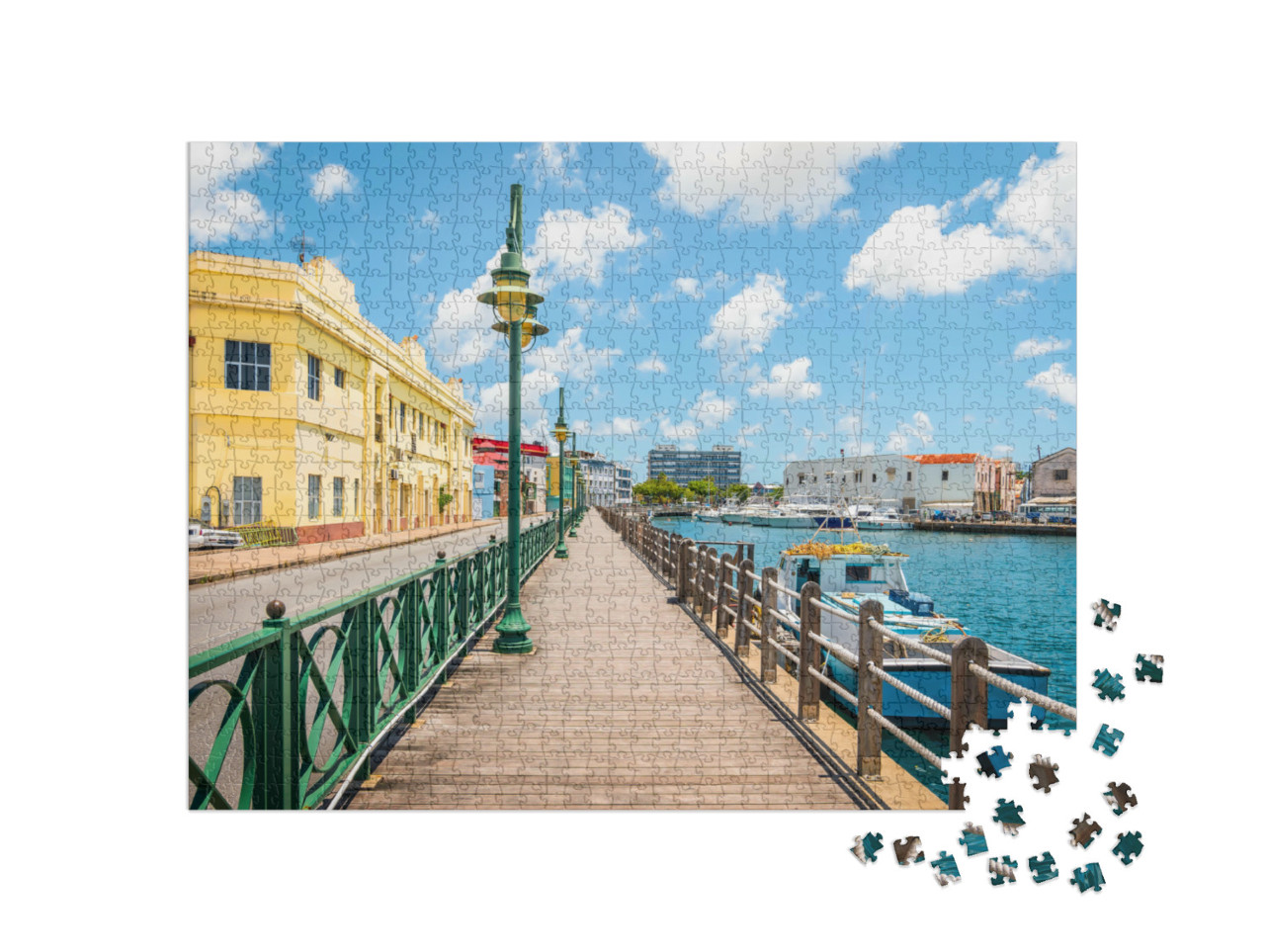 Puzzel 1000 stukjes „Promenade bij de jachthaven van Bridgetown, Barbados, Caribisch gebied“