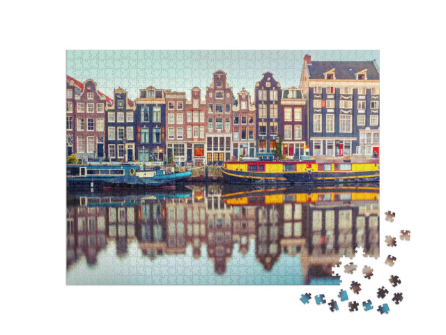 Puzzel 1000 stukjes „Amsterdamse gracht, Nederland“