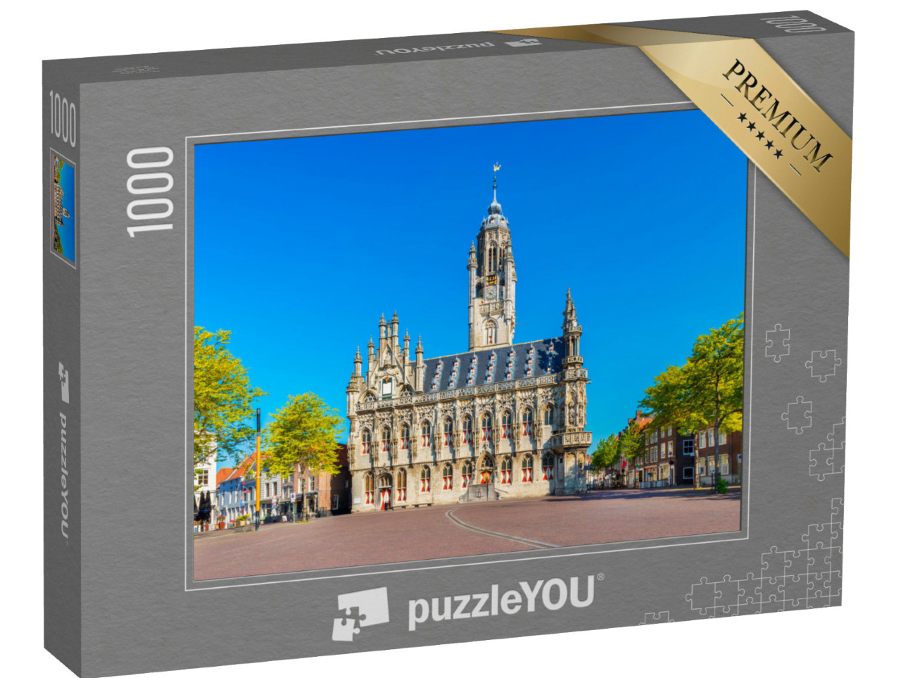 Puzzel 1000 stukjes „Stadhuis van Middelburg, Provincie Zeeland, Nederland“