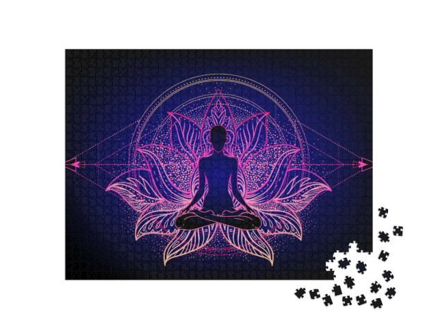 Puzzel 1000 stukjes „Lotus positie, yoga“