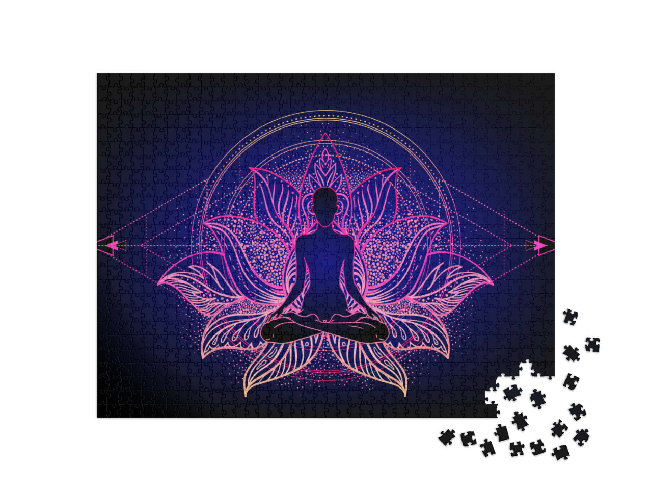Puzzel 1000 stukjes „Lotus positie, yoga“