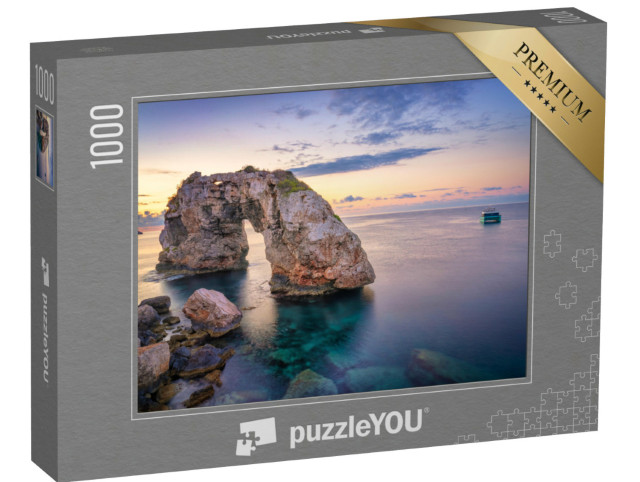 Puzzel 1000 stukjes „Es Pontas op Mallorca met boot“
