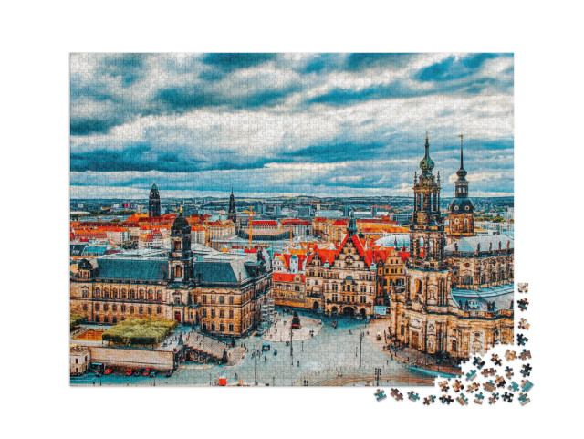 Puzzel 2000 stukjes „Historisch centrum van de oude stad van Dresden“