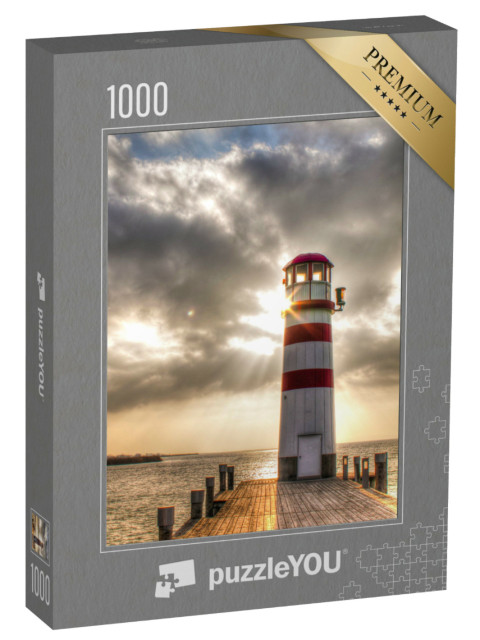Puzzel 1000 stukjes „Vuurtoren in een prachtige zonsondergang“