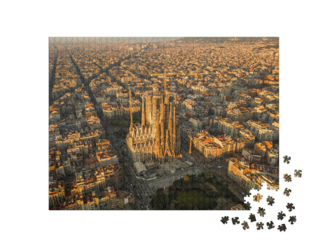 Puzzel 1000 stukjes „Barcelona vanuit vogelperspectief“
