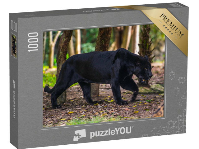 Puzzel 1000 stukjes „Zwarte panter dwaalt door de jungle“