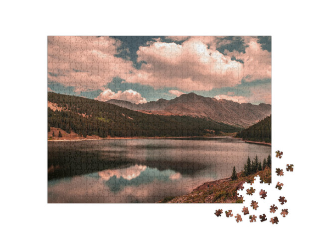 Puzzel 1000 stukjes „Kleurrijke lucht boven de Rocky Mountains“