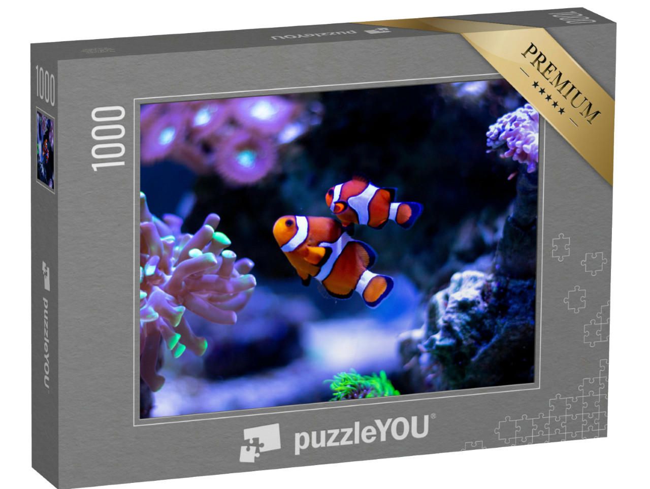Puzzel 1000 stukjes „Clownvissen zwemmen in een aquarium“