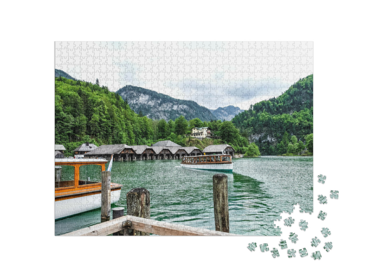 Puzzel 1000 stukjes „De Königssee, smaragdgroen juweel in het nationale park Berchtesgaden“