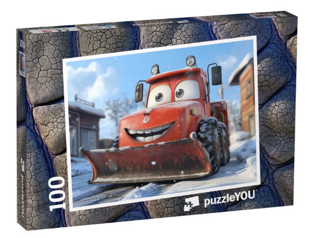Puzzel 100 stukjes „De grappige sneeuwruimer in actie“