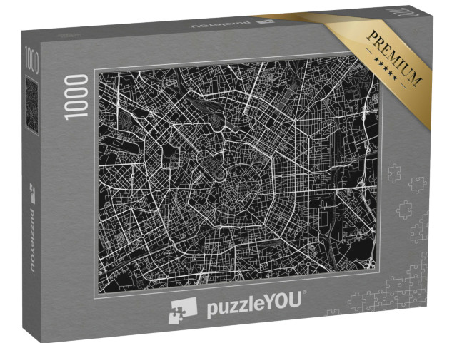 Puzzel 1000 stukjes „Vector stadsplattegrond van Milaan“