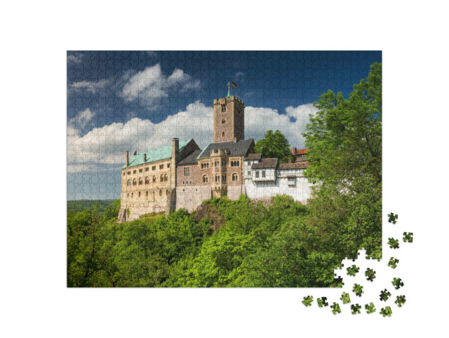 Puzzel 1000 stukjes „Uitzicht op het beroemde kasteel Wartburg in Thüringen, Duitsland“