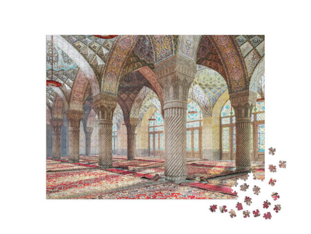 Puzzel 1000 stukjes „Marokkaanse zuilen, Nasir-ol-Molk Moskee, Iran“