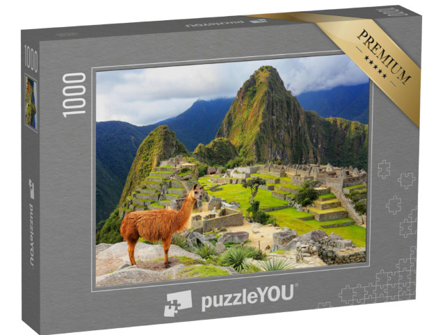 Puzzel 1000 stukjes „Lama's bij Machu Picchu, Peru“