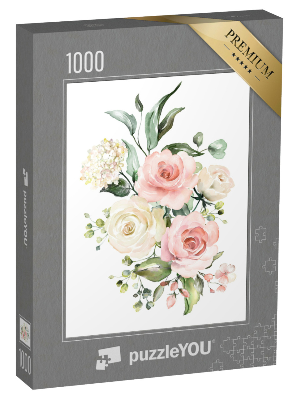 Puzzel 1000 stukjes „Bloemen aquarel illustratie“