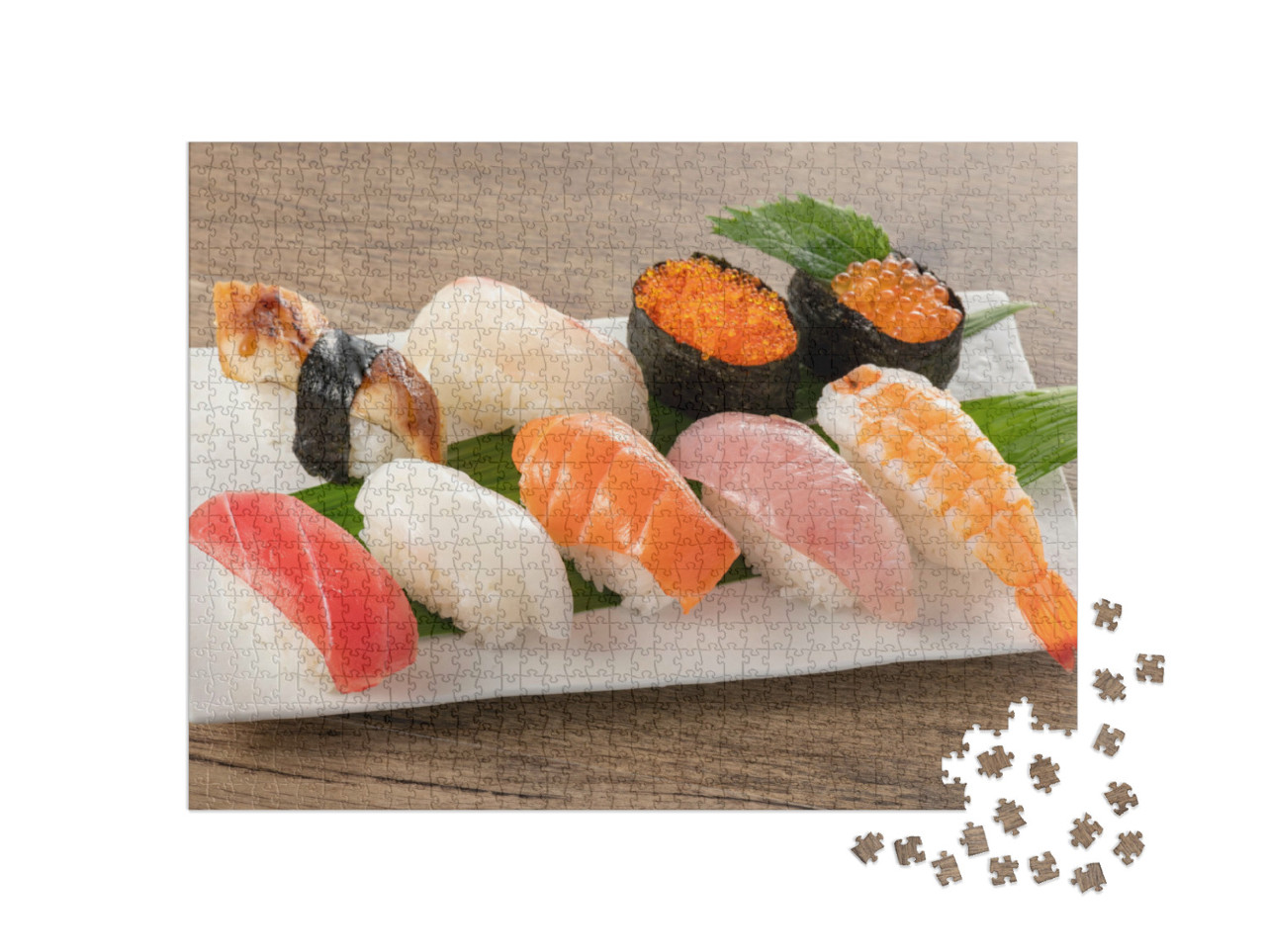 Puzzel 1000 stukjes „Nigiri sushi op een bord“