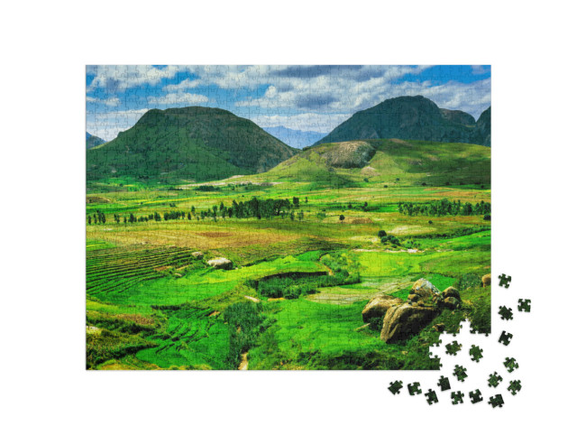 Puzzel 1000 stukjes „Landschap in Madagaskar, Afrika“