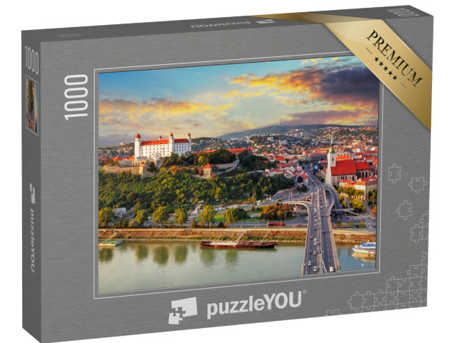 Puzzel 1000 stukjes „Bratislava bij zonsondergang, Slowakije“