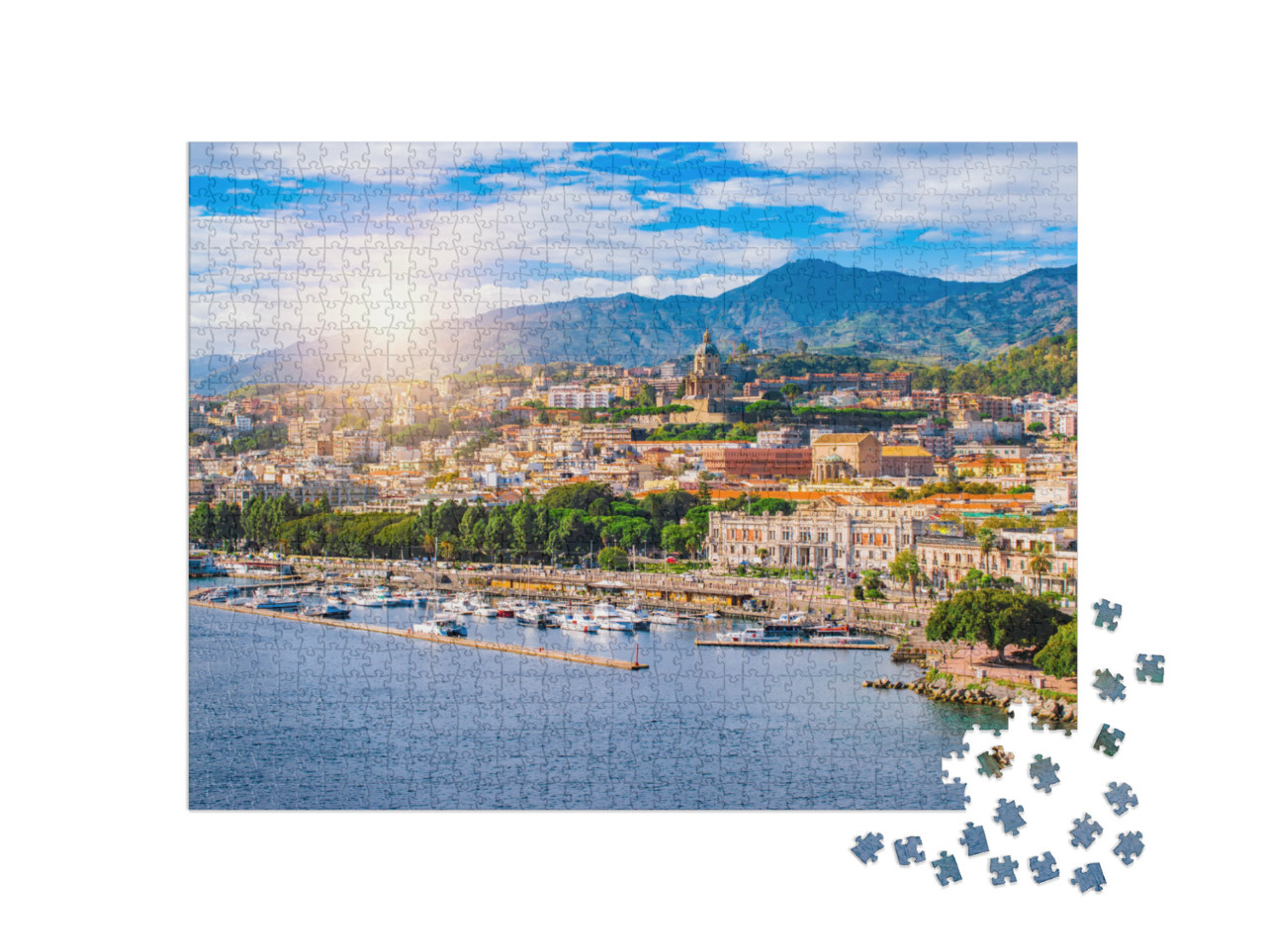 Puzzel 1000 stukjes „De haven van Messina, Sicilië, Italië“