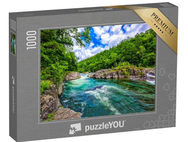 Puzzel 1000 stukjes „Kristalheldere bergbeek in ongerepte natuur“