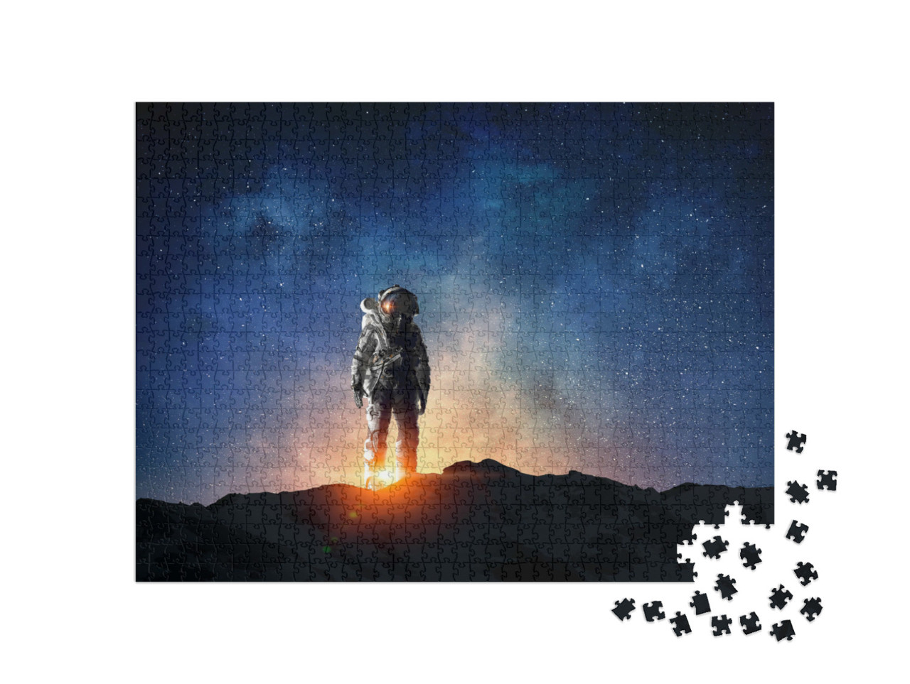 Puzzel 1000 stukjes „Een astronaut en zijn missie“