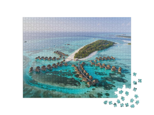 Puzzel 1000 stukjes „Malediven van boven, Indische Oceaan“