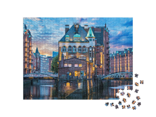 Puzzel 1000 stukjes „Hamburg: Oud pakhuisdistrict“