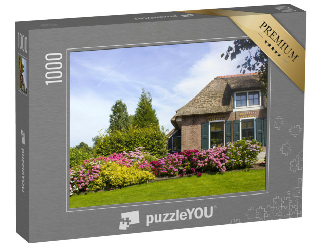 Puzzel 1000 stukjes „Typisch Nederlands platteland met huizen en tuinen in Giethoorn“