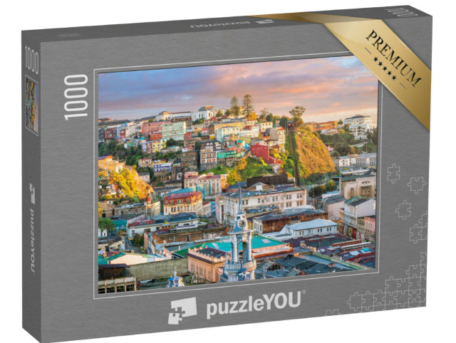 Puzzel 1000 stukjes „Kleurrijke gebouwen in de UNESCO werelderfgoedstad Valparaiso, Chili“