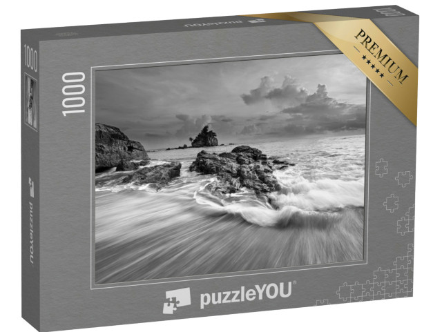 Puzzel 1000 stukjes „Bewegingen van de zee op het strand“