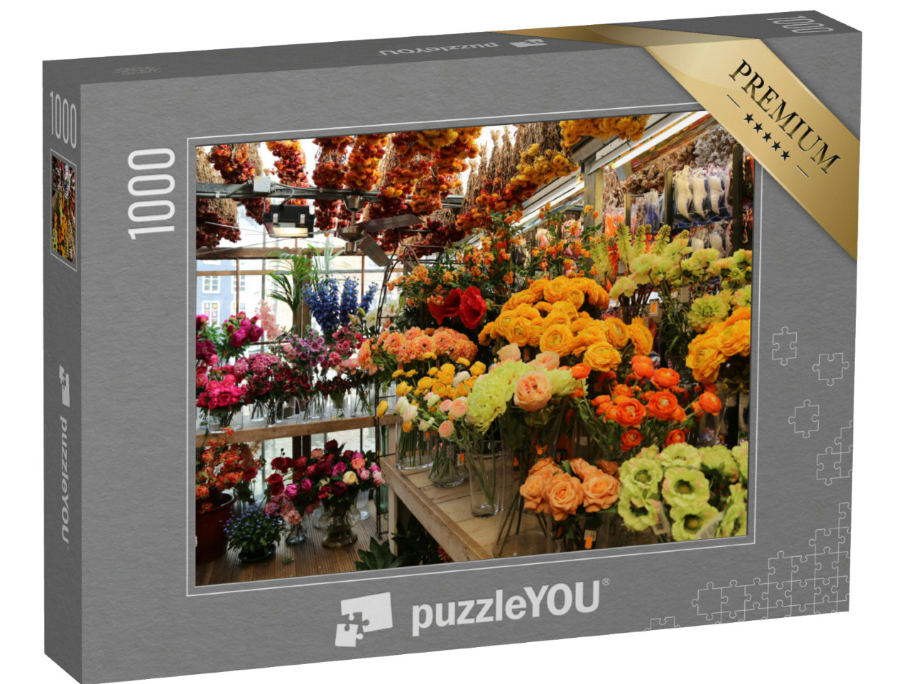 Puzzel 1000 stukjes „Bloemen op de Amsterdamse markt“
