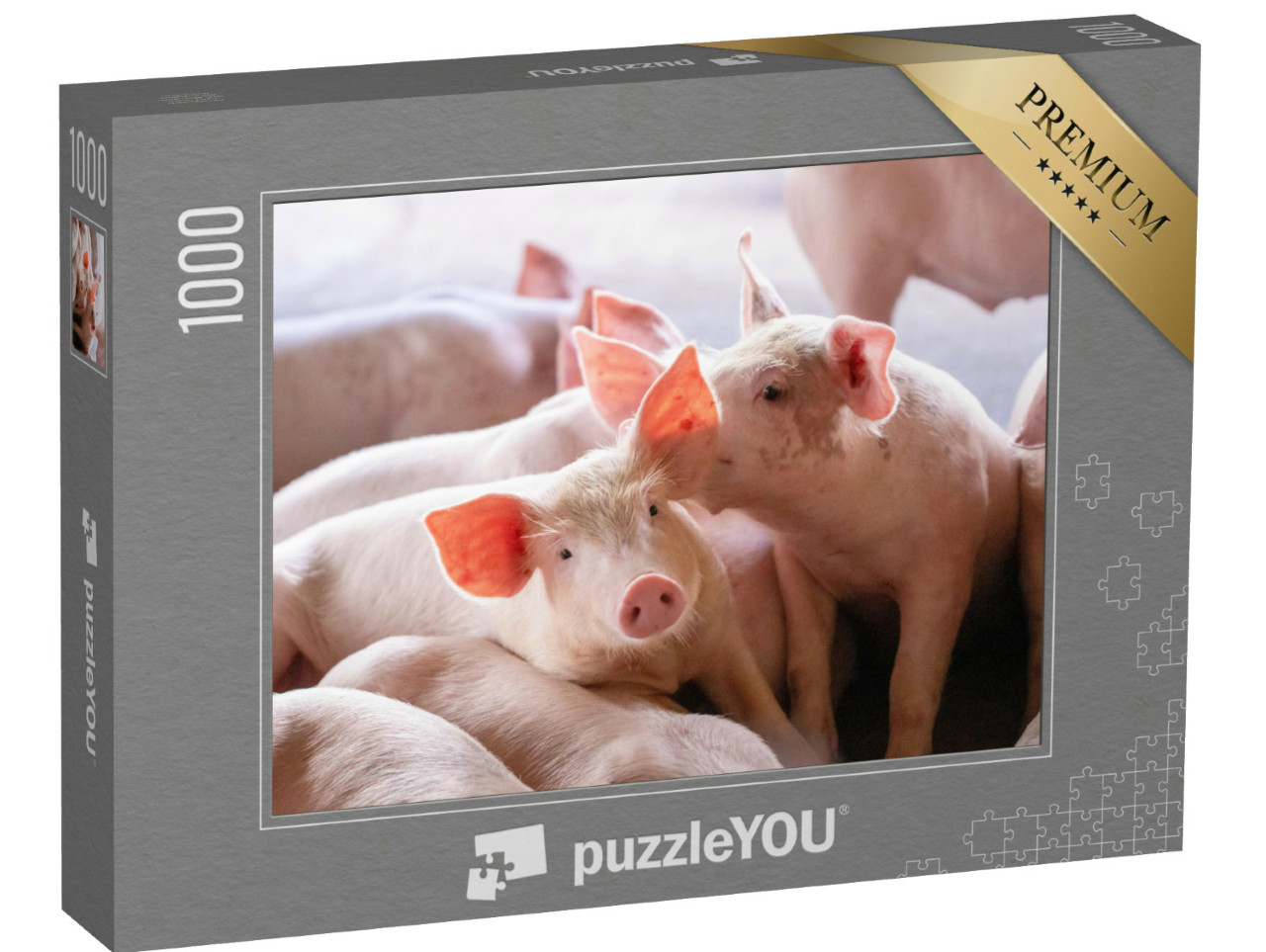 Puzzel 1000 stukjes „Biggen op de boerderij“