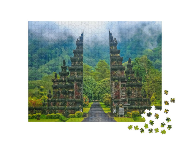 Puzzel 1000 stukjes „Poorten naar een van de hindoetempels op Bali, Indonesië“