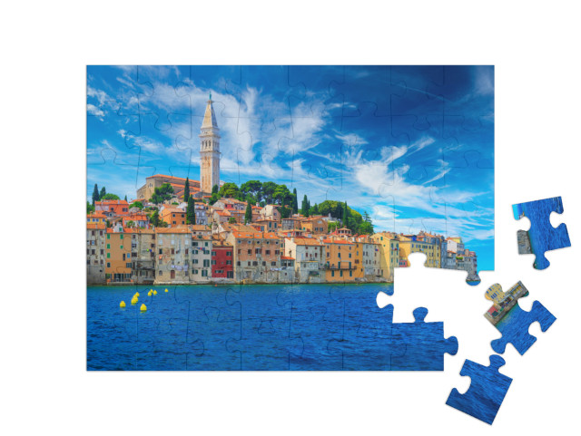 Puzzel 48 stukjes „Betoverend uitzicht op Rovinj aan de Kroatische Adriatische Zee“