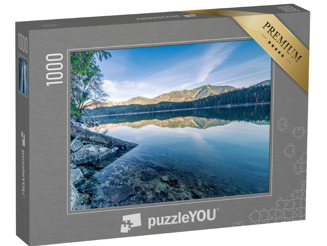 Puzzel 1000 stukjes „Herfstuitzicht op de Eibsee en de Zirmerskopf“