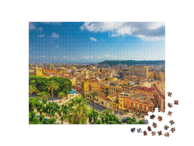 Puzzel 1000 stukjes „Oude stadscentrum van Cagliari, Sardinië, Italië“