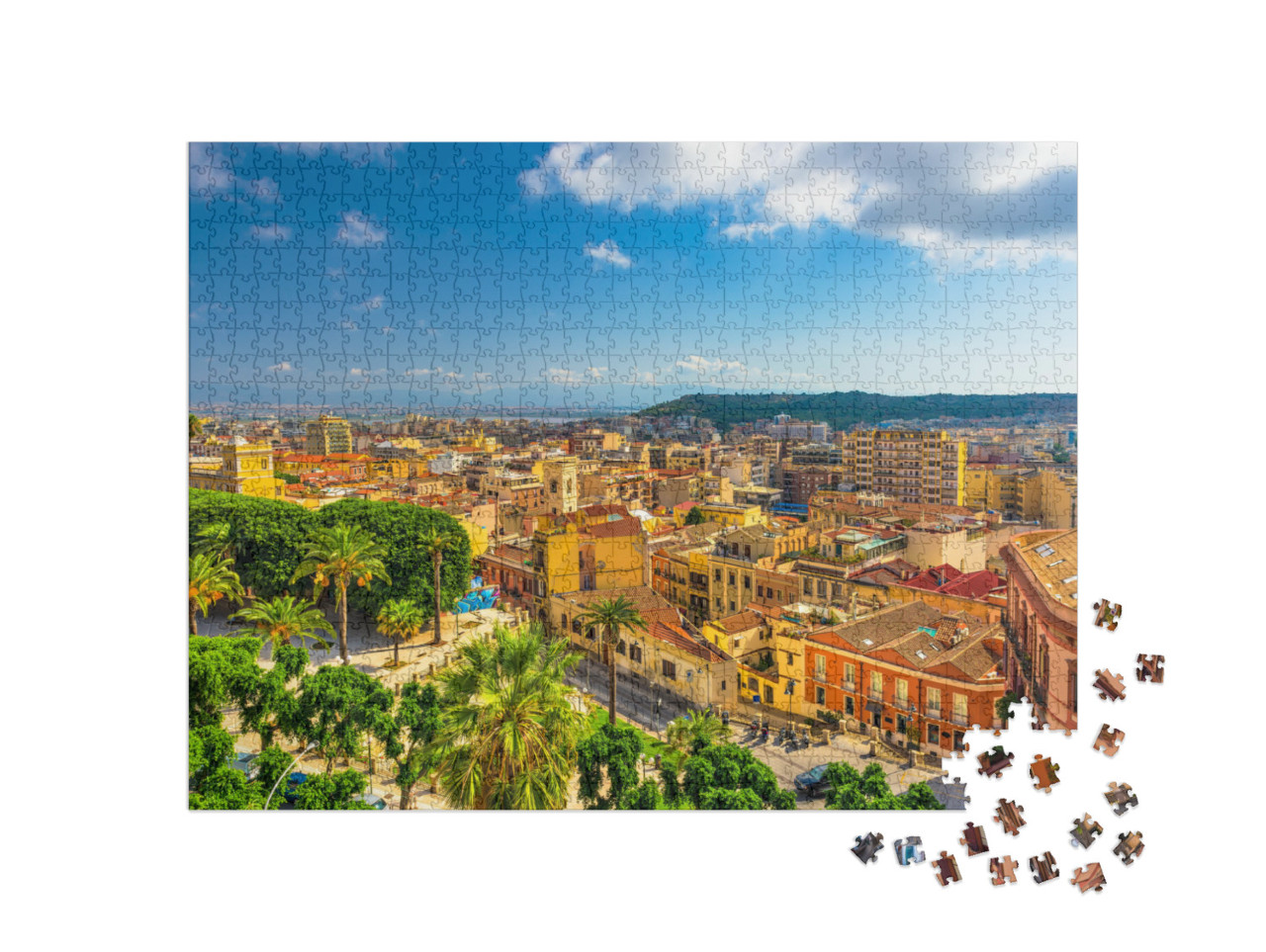 Puzzel 1000 stukjes „Oude stadscentrum van Cagliari, Sardinië, Italië“