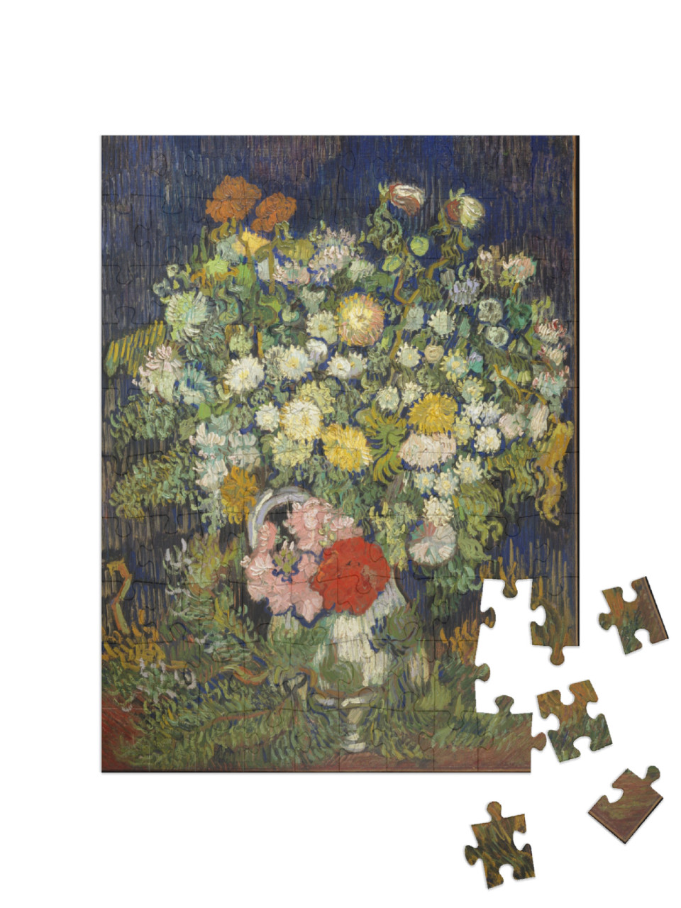 Puzzel 100 stukjes „Vincent van Gogh - Boeket bloemen in een vaas“