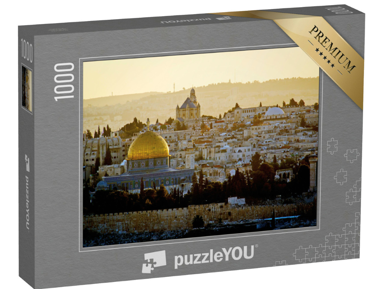 Puzzel 1000 stukjes „De Oude Stad van Jeruzalem in het avondlicht“