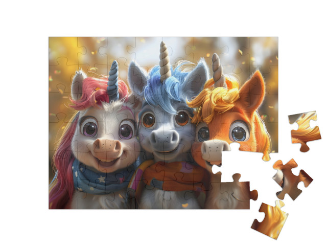 Puzzel 48 stukjes „Kleurrijke eenhoorns“