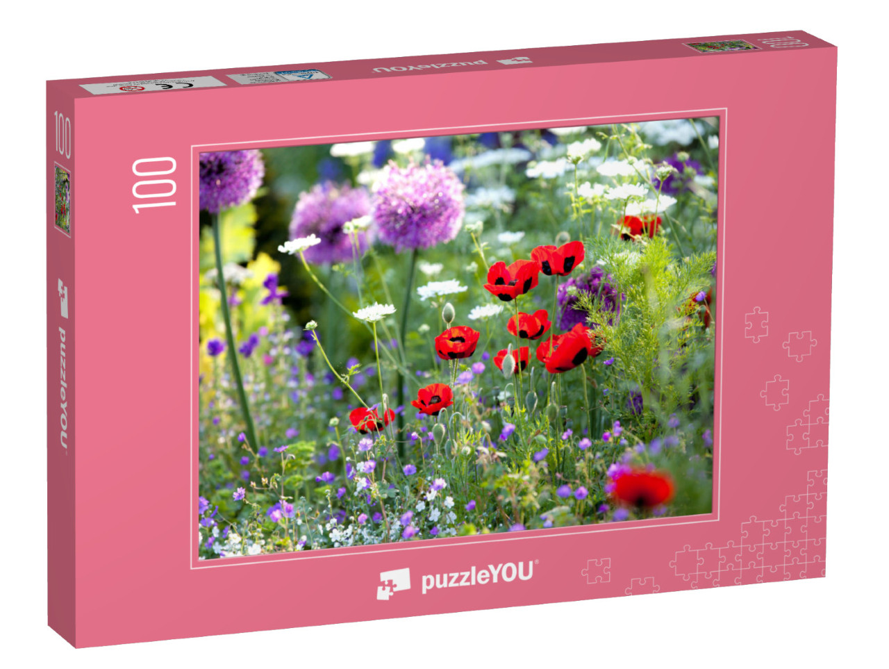 Puzzel 100 stukjes „Zonovergoten wilde bloementuin“