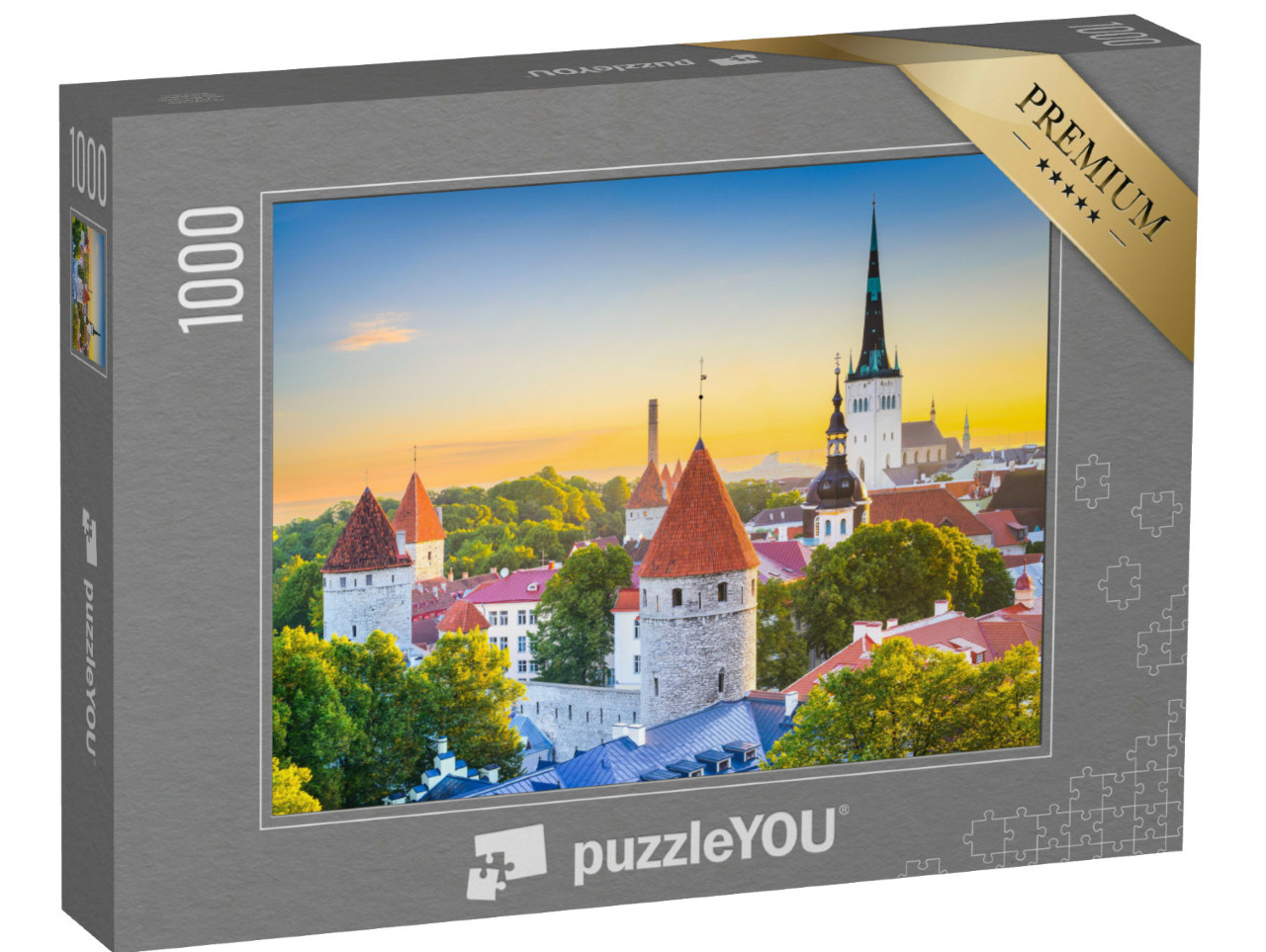 Puzzel 1000 stukjes „Skyline van de stad Tallinn, Estland“