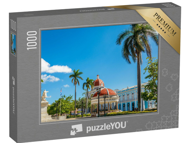 Puzzel 1000 stukjes „Cienfuegos Jose Marti Centraal Park met palmbomen, Cienfuegos, Cuba“