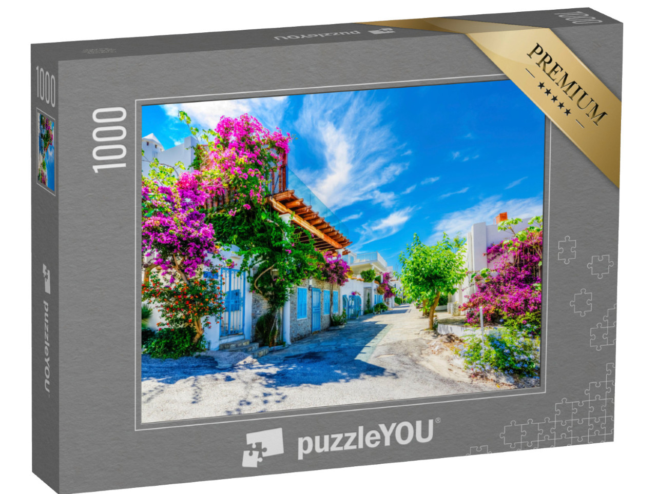 Puzzel 1000 stukjes „Mooie straat in Bodrum, Turkije“