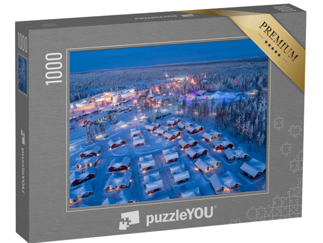 Puzzel 1000 stukjes „Besneeuwd kerstmannen dorp in Rovaniemi, Finland“